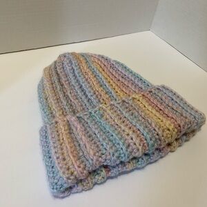 Multi Color Pastel Handmade Crochet Winter Hat